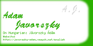 adam javorszky business card